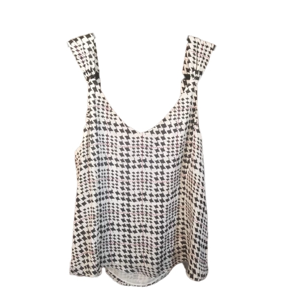 WHBM Silk Sleeveless V Neck Ruffled Top - Picture 2 of 6